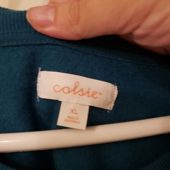 Colsie Teal Slightly Cropped Sweatshirt - Picture 6 of 6